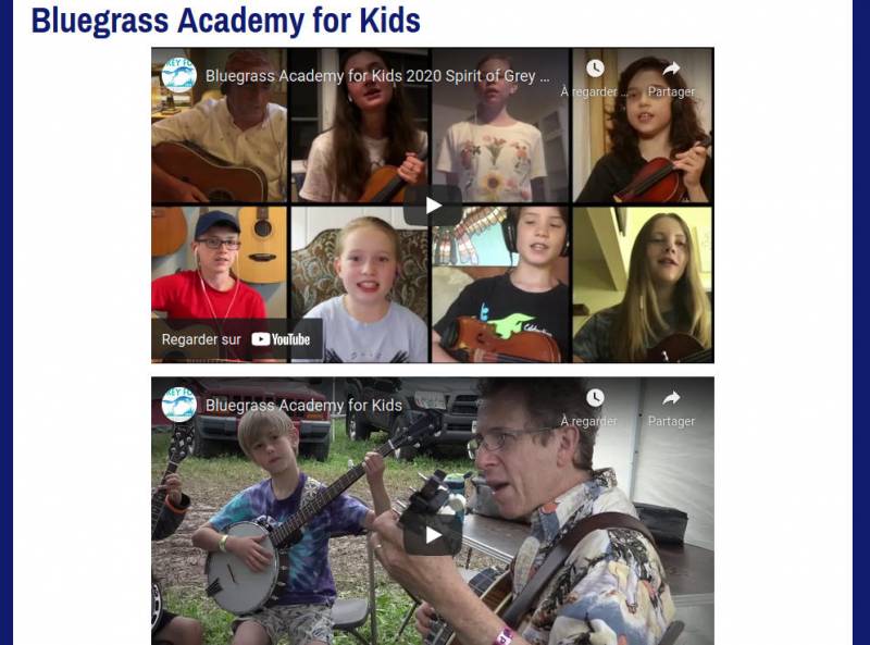D'autres belles initiatives telle, plus au nord, celle de la Grey Fox Festival Academy for Kids. - Jam Hall