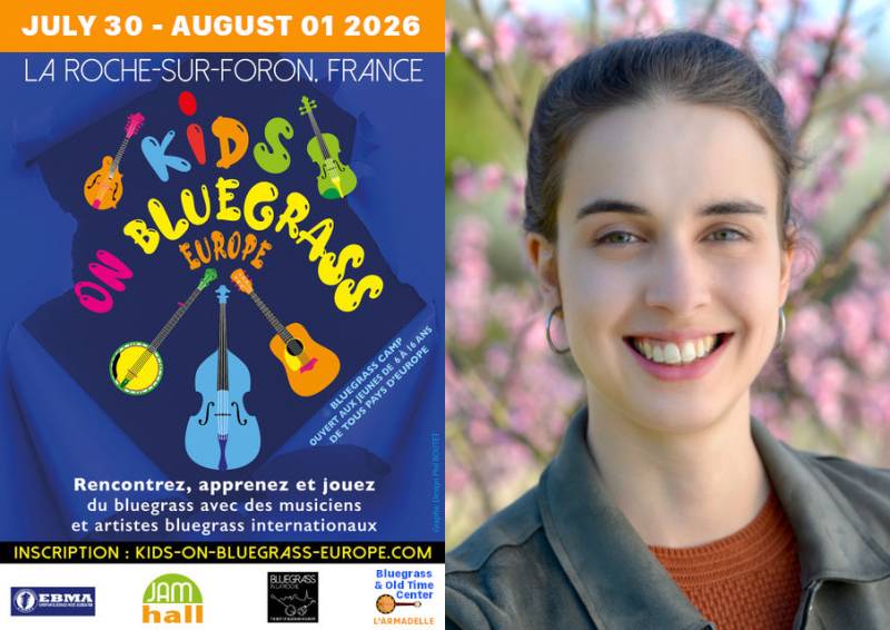 Marie Scheid animera le stage Kids On Bluegrass Europe 2026 - Marie Scheid will teach at Kids On Bluegrass Europe 2026.